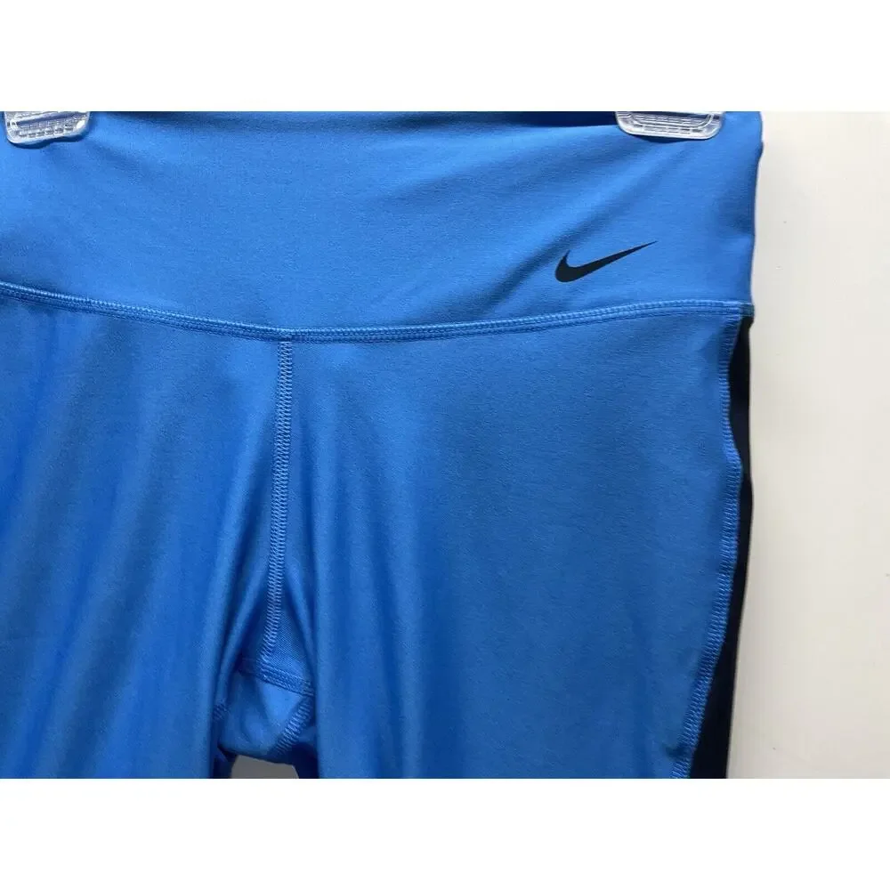 Nike Dri Fit Training Tight Fit Woman’s Size Small Blue Leggings With Stripe New